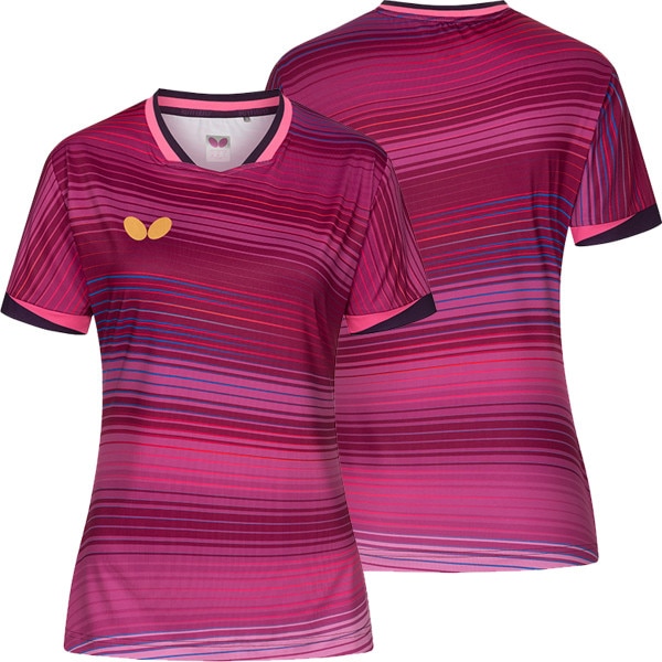 Butterfly Nagano Lady Shirt - Purple - Front/Back